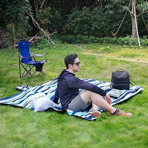 Sable Picknickdecke, Campingdecke Outdoor-Unterlage 200 x 200 cm, Wasserdichte Stranddecke mit extra