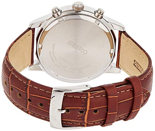 Seiko Herren-Uhr Edelstahl mit Lederband SNDC31P1