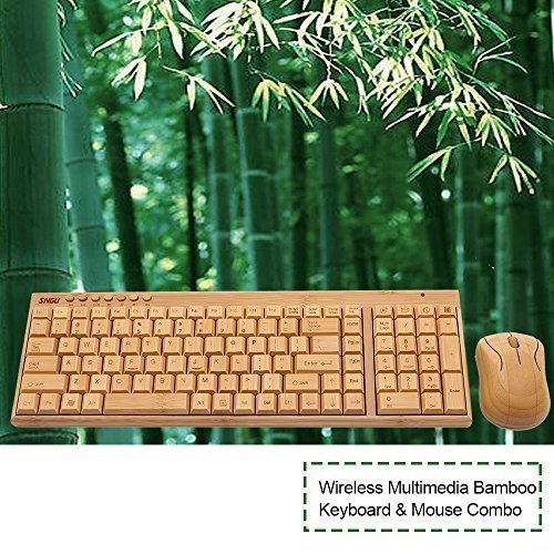 Sengu Bambus Wireless Tastatur und Maus