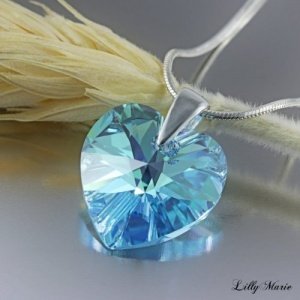 Silberkette mit original Swarovski® Elements Herz Anhänger
