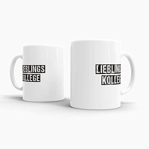 Spruch-Tasse "Lieblingskollege" Weiss - tolle Geschenkidee für den Arbeits-kollegen / Mug / Cup / B