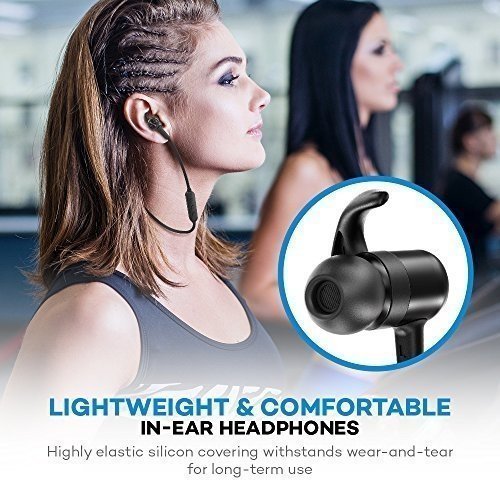 TaoTronics Bluetooth Kopfhörer 4.1 In Ear Wireless Headset mit Magnet bis zu 8 Stunden Spielzeit Sp