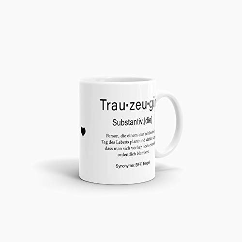 Tasse mit Definition Trauzeugin