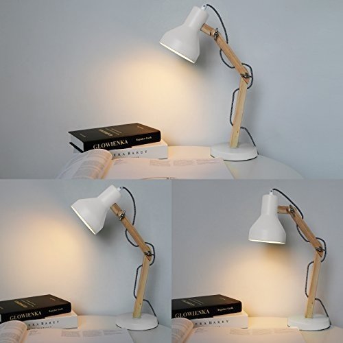 Tomons Schreibtischlampe mit schwenkbaren Holzarmen, Designer-Tischlampe, Leselampe, Studierlampe, A