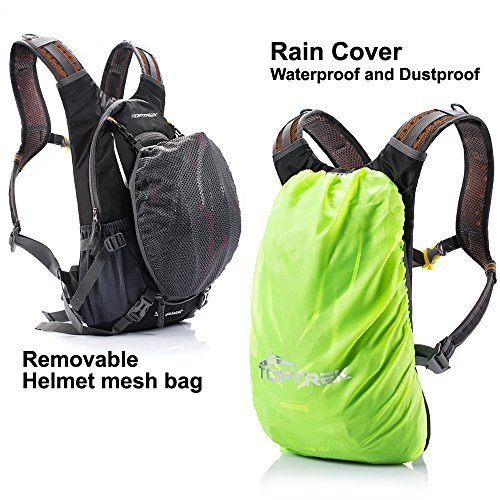 Toptrek Fahrradrucksack Herren Damen Wasserdicht mit Regenschutz 18L Ultraleicht Trinkrucksack Fahrr