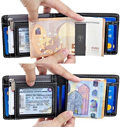 TRAVANDO Geldbörse mit Geldklammer DUBAI klein Geldbeutel Slim Wallet Männer Münzfach RFID Portem