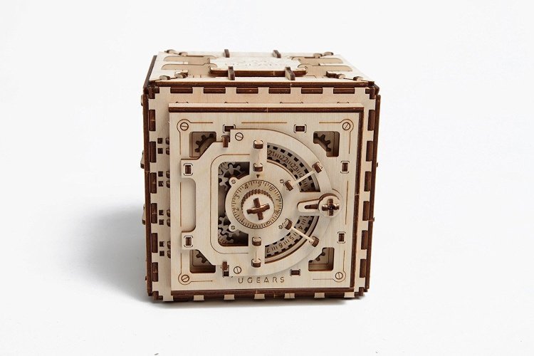 Ugears  Safe Tresor, 3D-Holzbausatz ohne Klebstoff