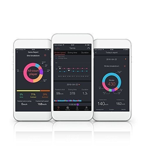 Usense 2-in-1 Smart Tennis Sensor Armbanduhr Trainingshilfe Schlagdaten-Analysegerät Schrittzähle