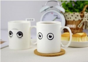 VENKON - Wärmeempfindliche animierte Tasse mit Thermoeffekt / Wärmeeffekt - Smily Face