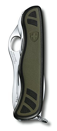 Victorinox Soldatenmesser 08 (10 Funktionen, Feststellklinge) grün/schwarz)