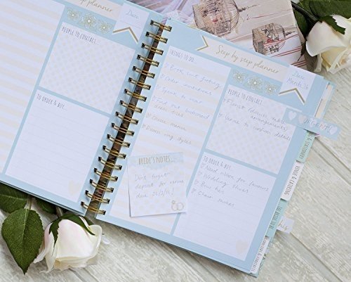 Wedding Planner - Duck Egg Blue - perfect Engagement Gift with sections, checklists and pockets for 
