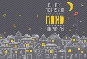Wortheld Baumwollkissen "Ich liebe Dich bis zum Mond..."