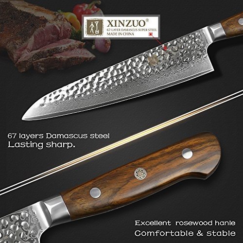 XINZUO Damastmesser Kochmesser 210mm High Carbon 67 Schichten Damaststahl Küchenmesser mit Palisand