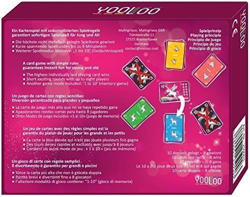 YOOLOO Unicorn - Das coole Kartenspiel für Kinder, Eltern und Einhorn Freunde (2 bis 8 Personen, 2 