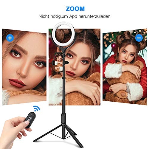 Yoozon Multifunktion 3 in 1 LED Ringlicht & Handy Stativ & Selfie Stick