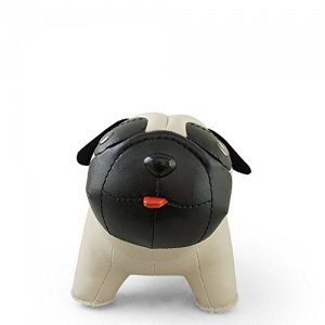 Züny Hund Pug, Mops, Buchstütze, Türstopper, Wheak, Schwarz