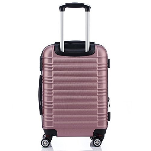 Zwillingsrollen 2088 Reisekoffer Koffer Trolleys Hartschale in XL-L-M in 14 Farben(Pink,L)