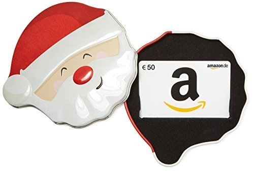 Amazon.de Geschenkgutschein in Geschenkbox - 50 EUR (Lächelnder Weihnachtsmann)