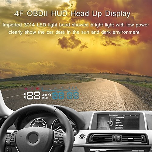 AOZBZ Car Head Up Display Projection Navigationsgerät, OBDII-Schnittstelle Multi-Function Car HUD K