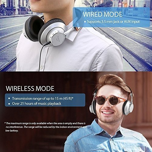AudioMX Bluetooth Over-Ear Kopfhörer, Wireless Stereo-Headset mit eingebautem Mikrofon und apt-X Hi
