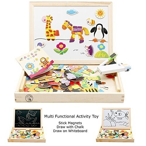Babyhugs Magnetische Schreibtafel für Kinder, aus Holz, Spielzeug-Tafel, Kreidetafel, Weißwandtafe
