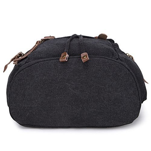 BeautyWill Damen & Herren Vintage Canvas Rucksack Wanderrucksack Reiserucksack Laptoprucksack Campin