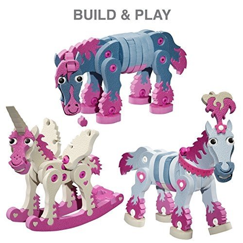 Bloco Konstruktionsspielzeug aus Schaumstoff Pferde und Einhörner