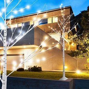 Blüten Baum 154 x LED Birke Steh Außen Leuchte Garten Ambiente Deko