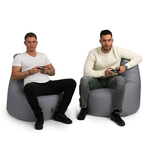 BuBiBag Gamer Kissen Lounge Sitzsack Sessel original Sitzkissen In & Outdoor geeignet fertig befüll