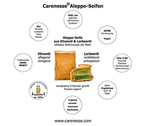 Carenesse Aleppo Seife 55% Lorbeeröl 45% Olivenö