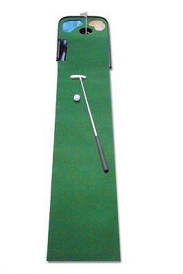 CEBEGO Golf Puttingmatte COMPLETE-Puttingteppich mit Putter & Golfball & Schlüsselanhänger GOLFBAL