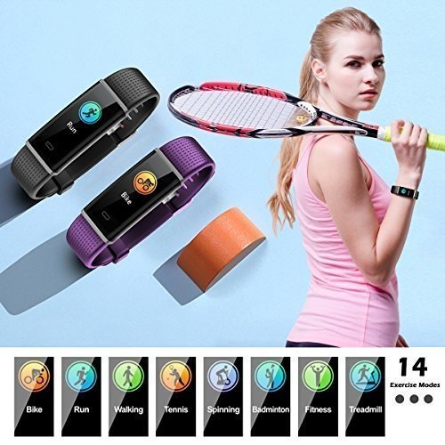 CHEREEKI Fitness Armband Farbbildschirm, Fitness Tracker mit Pulsmesser Aktivitätstracker Armbanduh