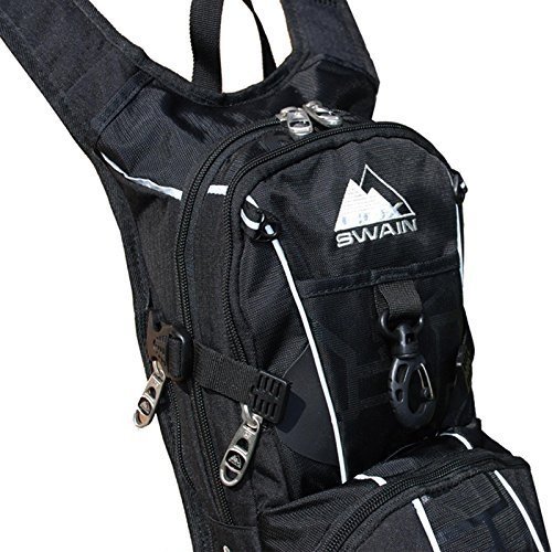 Cox Swain Trinkrucksack mit Airrücken inkl. Helmhalter in schwarz mit Reflektoren und Expander!