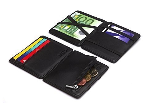 Design Magic Wallet Geldbörse mit Münzfach und RFID/NFC Schutz – Premium Portemonnaie mit Magic-