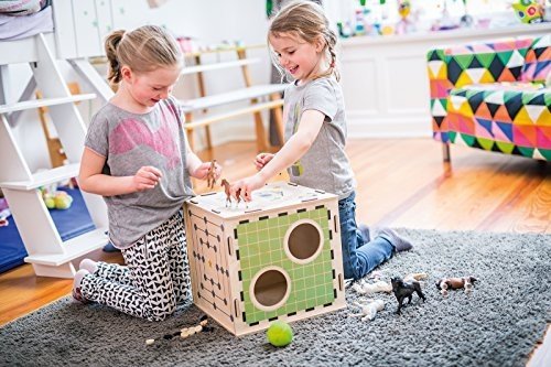 DONKEY Products Kids Qube | Schöne Holz-Spielzeug-Kiste - Multifunktionales Kinderspielzeug & Kinde