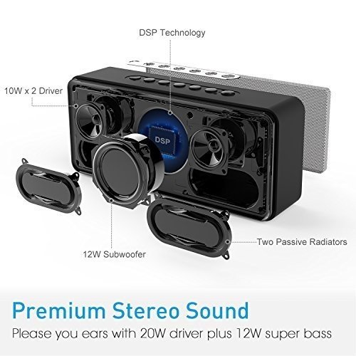 DOSS SoundBox XL-Bluetooth Hause Lautsprecher Wireless Home Speakers für Musikstreaming Musikbox mi