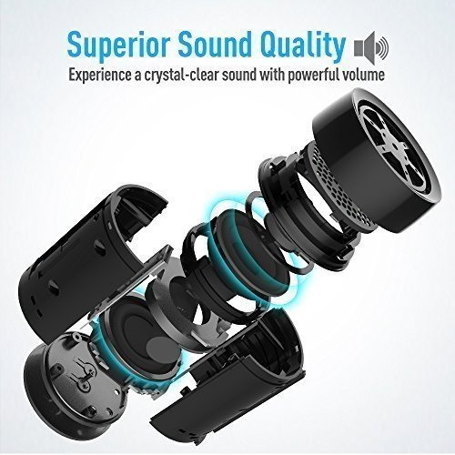 DOSS SoundBox mini Portabler Kabelloser Bluetooth 4.0 Lautsprecher mit Dreh-Lautstärkeregler & Eing