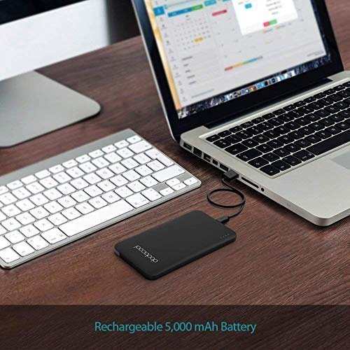 dodocool Powerbank 5000mAh, Externer Akku mit Lightning und USB Kabel, Handy Tragbar Ladegerät für