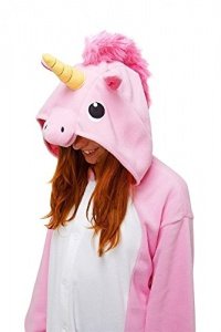 Einhorn Pyjamas Kostüm Jumpsuit Tier Schlafanzug Erwachsene Unisex Fasching Cosplay Karneval