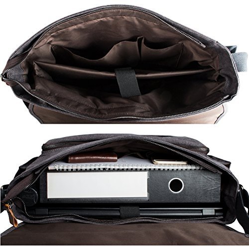 Estarer Umhängetasche / Laptoptasche 15.6 Zoll für Arbeit Uni aus Canvas Grau