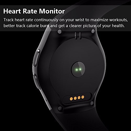 Evershop Bluetooth Smart Watch 1,5 inches IPS Round Touch Screen Smartwatch Phone with SIM Card and 