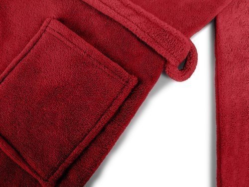 extra weicher Kapuzen-Bademantel aus Kuschelfleece - erhältlich in 7 modernen Farben und 5 Größen