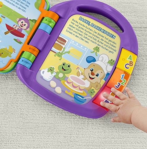 Fisher-Price Lernspaß Liederbuch Lernspielzeug für Buchstaben Zahlen und Formen