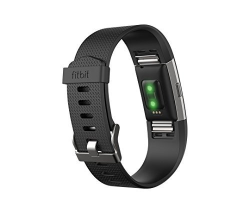Fitbit Standard Charge 2 Unisex Armband Zur Herzfrequenz Und Fitnessaufzeichnung, Schwarz, L, FB407S