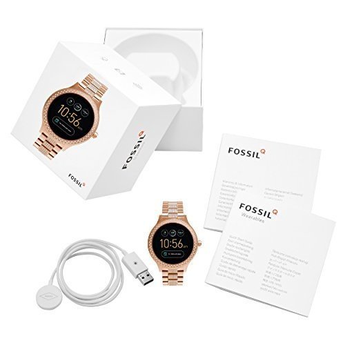 Fossil Damen Smartwatch Q Venture 3. Generation - Edelstahl - Roségold / Stylische Uhr mit Smartfun