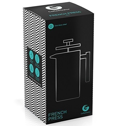 FRENCH PRESS / KAFFEEBEREITER / TEEBEREITER 1 Liter aus Edelstahl von Coffee Gator - Doppelwandige F