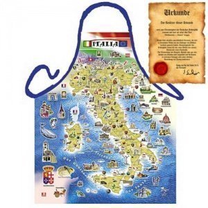 Grillschürze mit Italienischer Landkarte : Italian Map !!Top Geschenk mit GRATIS Urkunde!! One Size