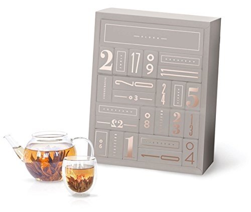 Großer Design Teeblumen Adventskalender - mit 24 verschiedenen Tee-Überraschungen und Kunstdruck -