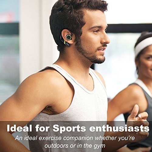 GSPON Bluetooth Headset, Sport Stereo Kopfhörer Noise Cancelling Sweatproof Ohrhörer für Lauf Gym