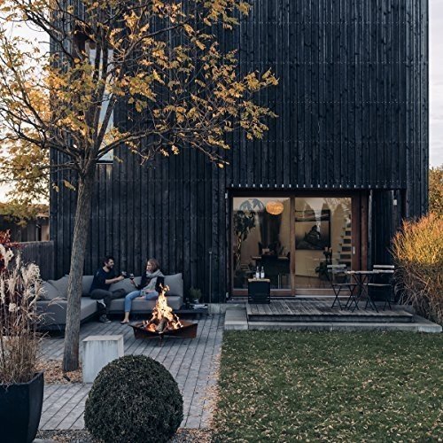 Höfats TRIPLE 65 Feuerschale - Design-Feuerstelle und Grill - für Terrasse und Garten - Corten-Sta